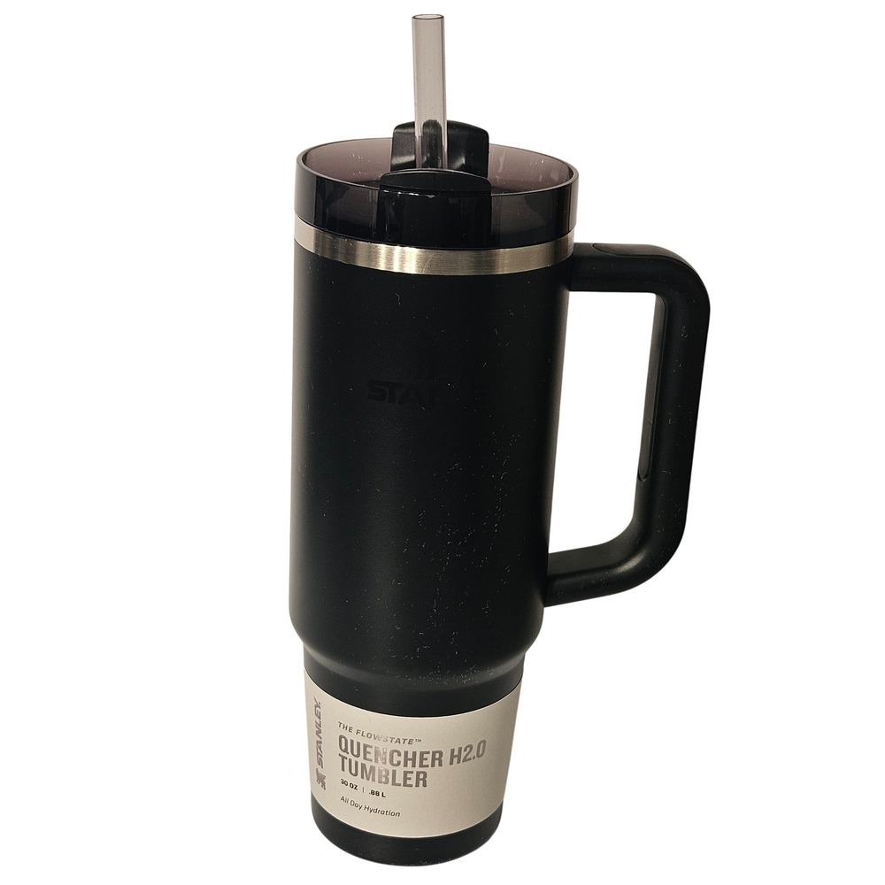 Stanley Quencher H2.0 Tumbler 30oz Black Matte Custom YTS Logo Travel Mug